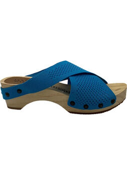 Jax & Bard Knit Clog Sandals Libby Hill Saltwater Blue - Wide